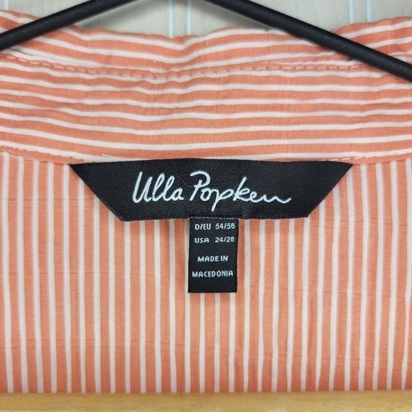 Ulla Popken Striped Casual Button-Down Top Sz 24/26 - Picture 3 of 5